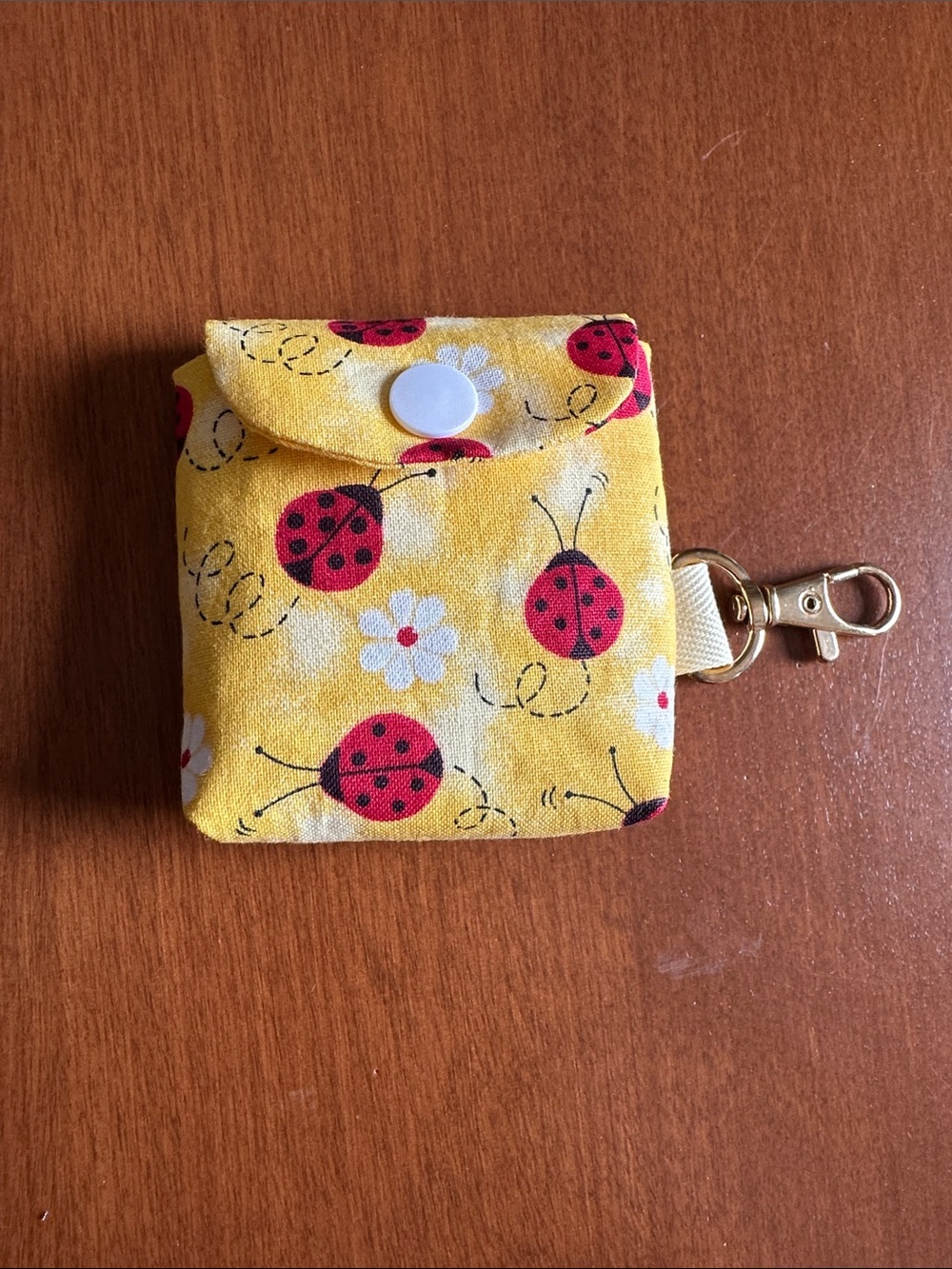 Handmade Ladybug Airpod  Pouch Keychain